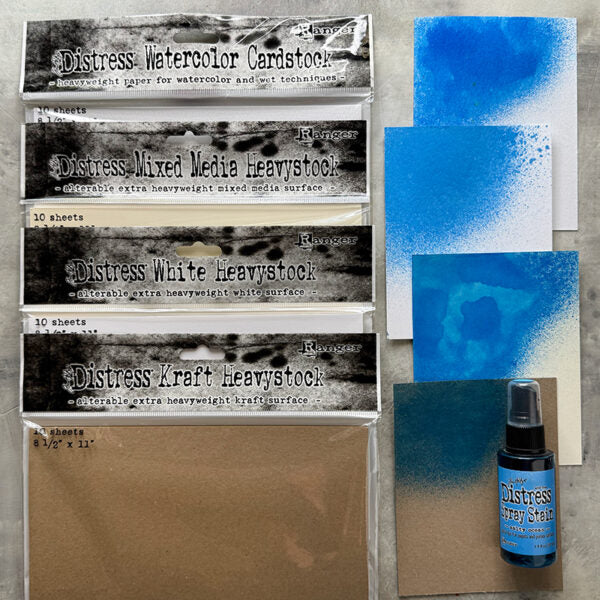 Tim Holtz Distress Spray Stain Salty Ocean Ranger TSS42457 Swatch Samples | color-code:ALT03