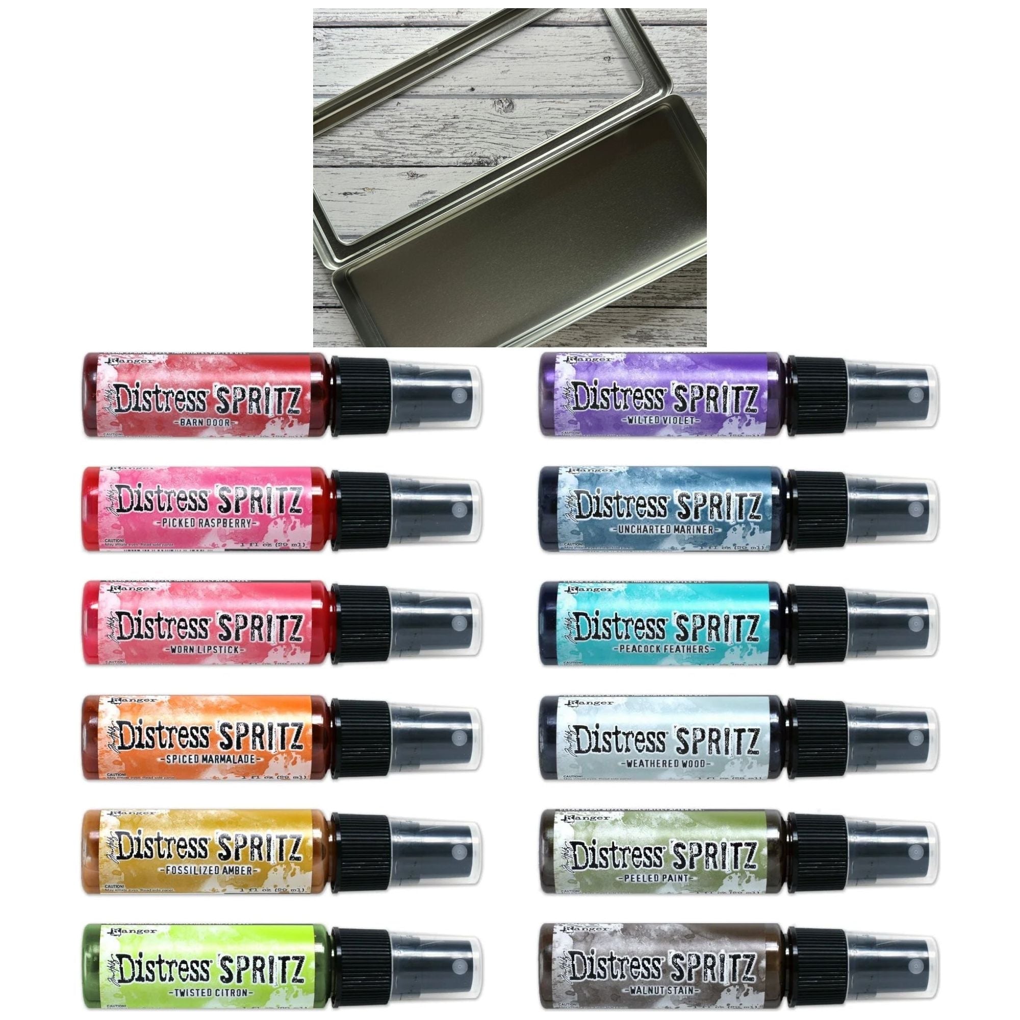 Tim Holtz Distress Spritz And Storage Tin Bundle 1