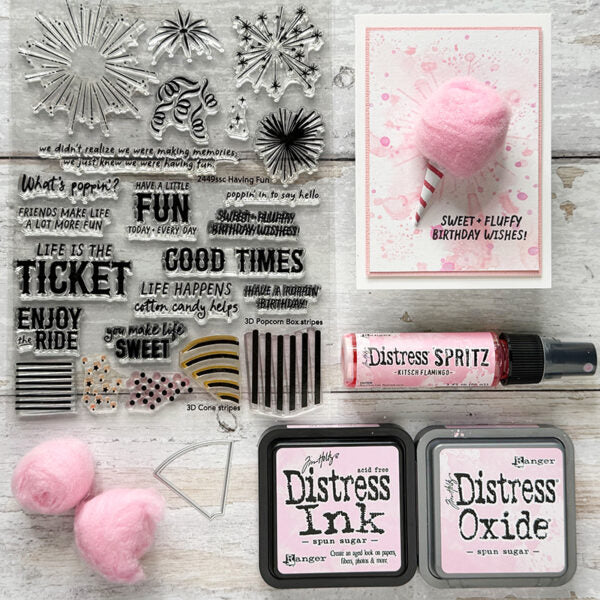 Tim Holtz Distress Spun Sugar Ink Pad And Reinker Bundle Ranger Carnival Snacks Cards | color-code:ALT02