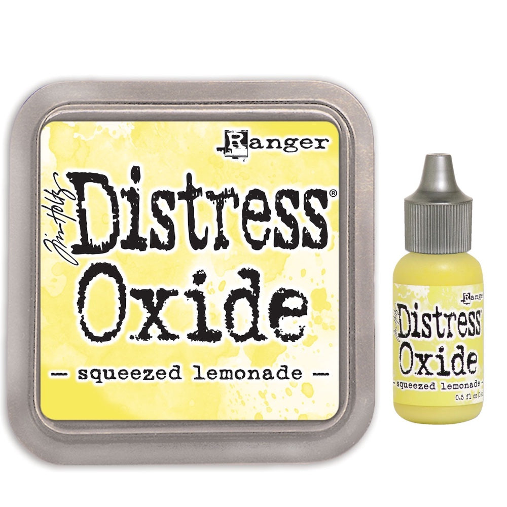 Tim Holtz Distress Squeezed Lemonade Oxide Ink Pad And Reinker Bundle Ranger