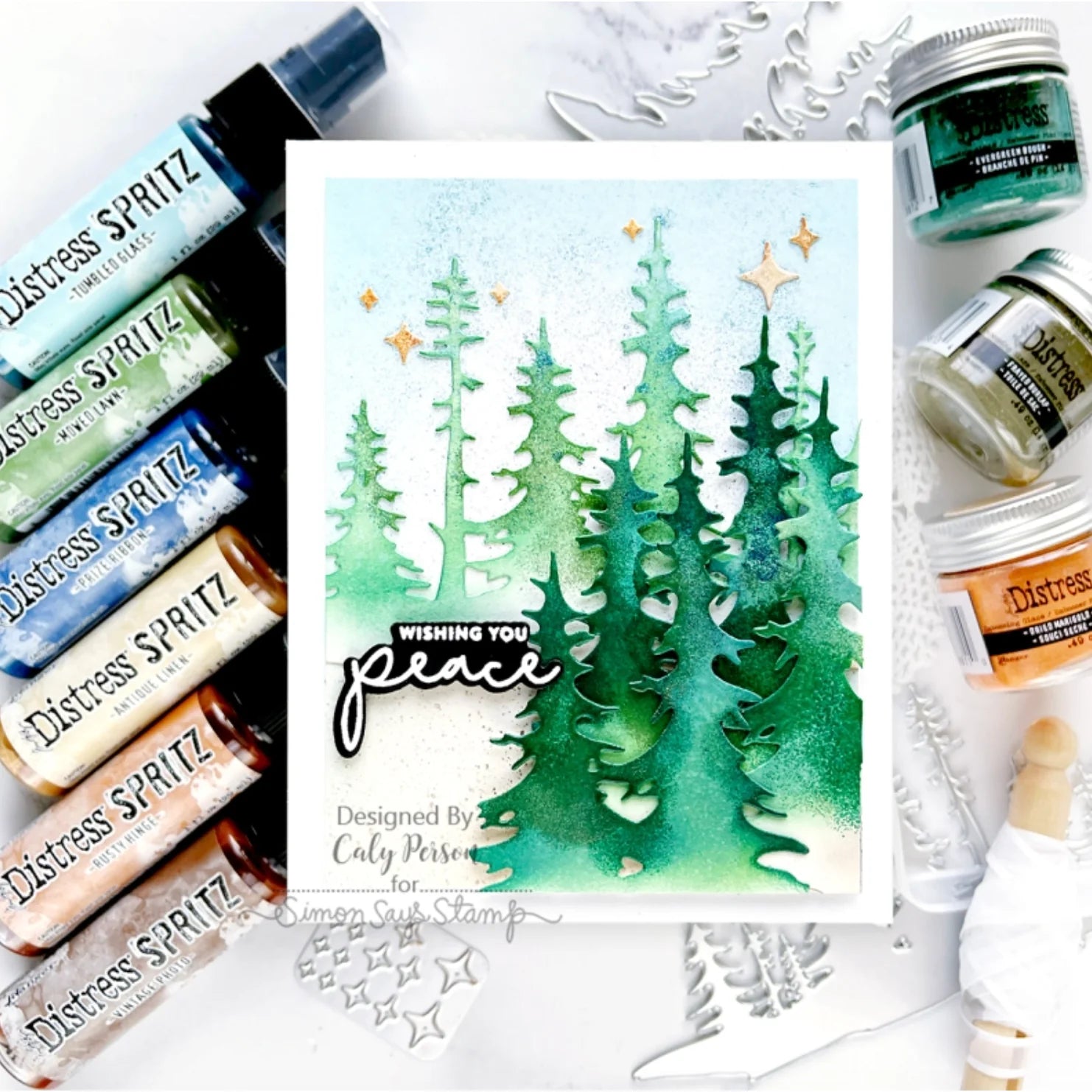 Tim Holtz Distress Summer Spritz Bundle Caly Person Card