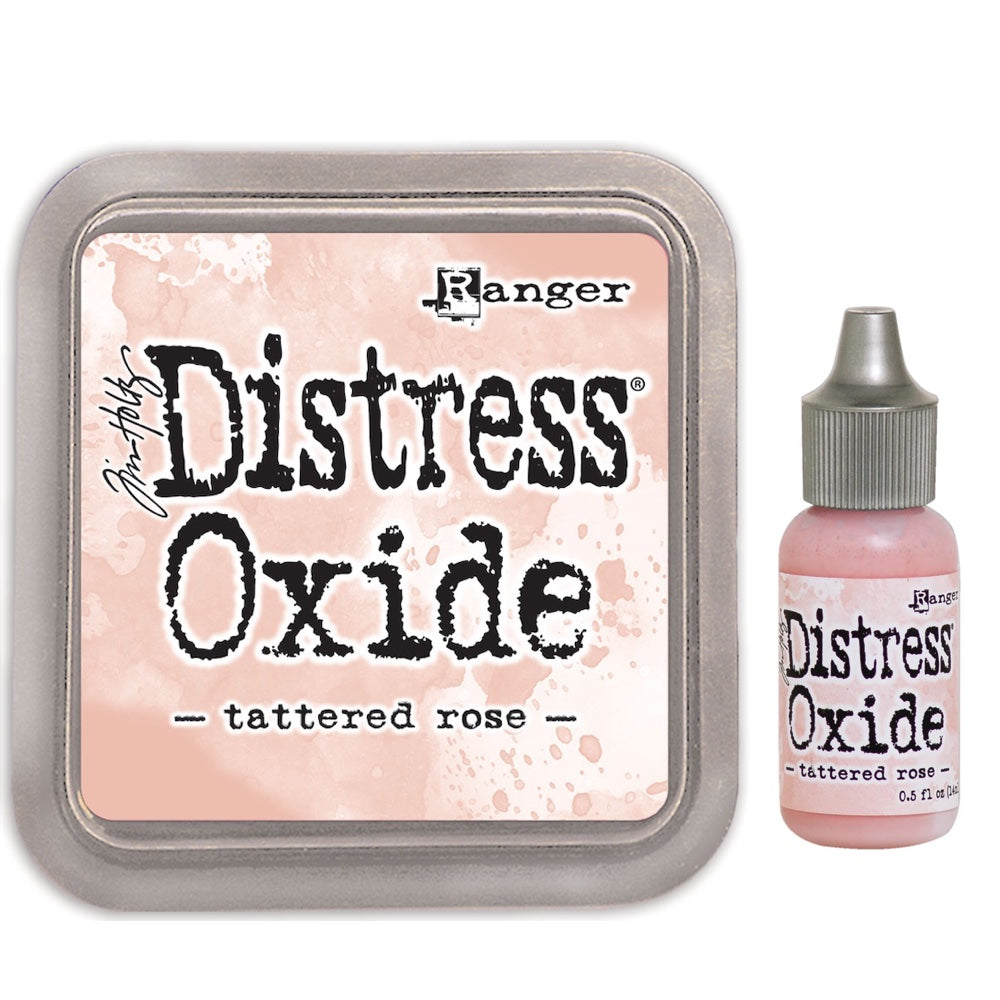 Tim Holtz Distress Tattered Rose Oxide Ink Pad And Reinker Bundle Ranger
