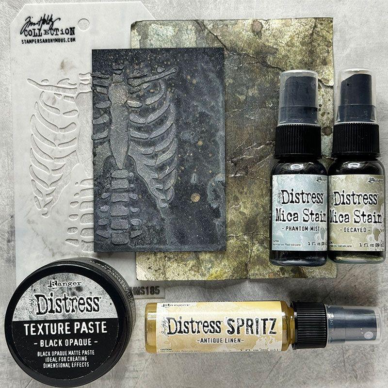 Tim Holtz Distress Texture Paste Black Opaque Ranger tshk84471 Skeleton Background | color-code:ALT12