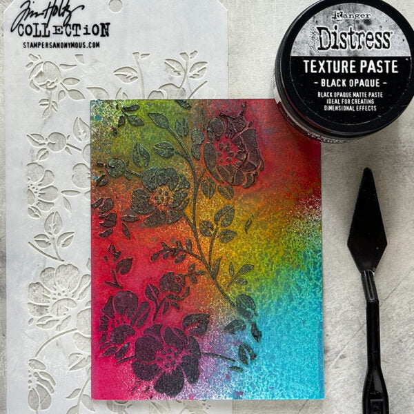 Tim Holtz Distress Texture Paste Black Opaque Ranger tshk84471 Vibrant Backgrounds | color-code:ALT15