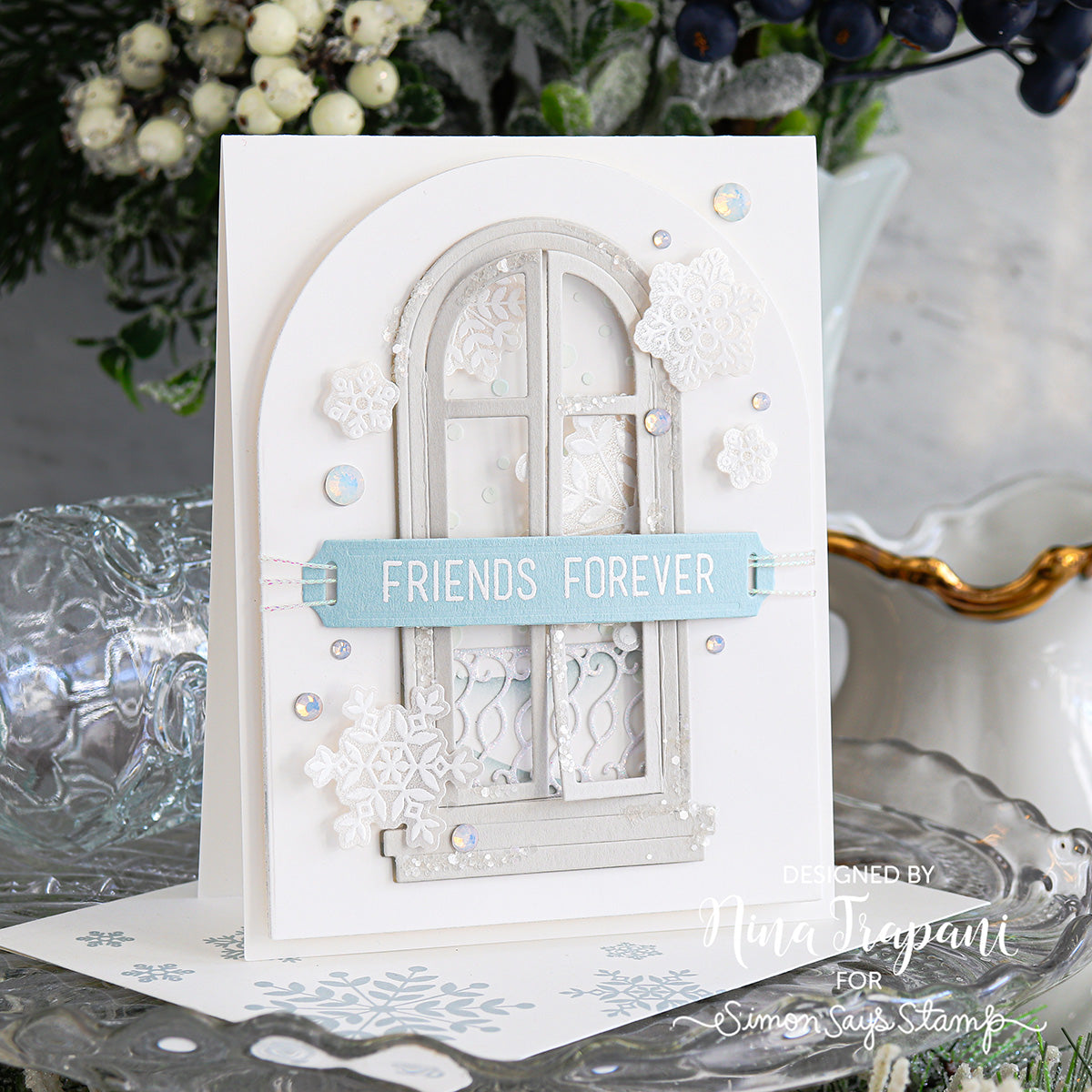 Tim Holtz Distress Texture Paste Opaque Ranger tda71297 Friends Forever Card | color-code:ALT42
