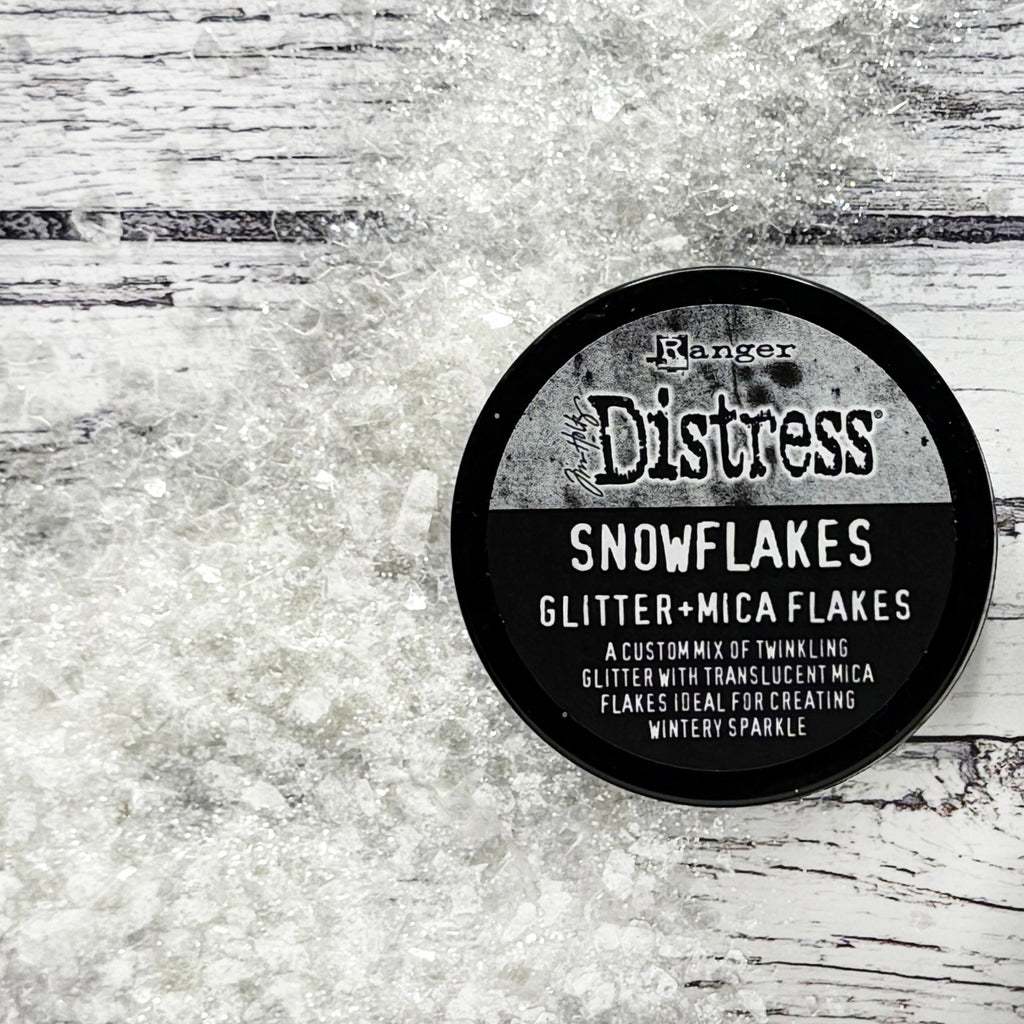 Tim Holtz Distress Texture Paste Twinkle And Distress Snowflakes Bundle Snowy Swatch