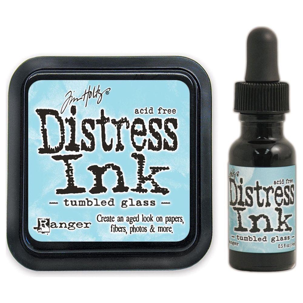 Tim Holtz Distress Tumbled Glass Ink Pad And Reinker Bundle Ranger