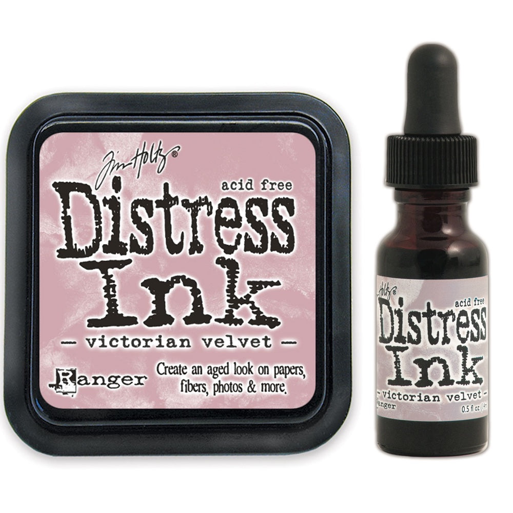 Tim Holtz Distress Victorian Velvet Ink Pad And Reinker Bundle Ranger
