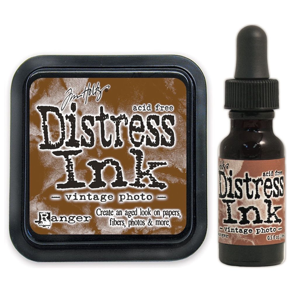 Tim Holtz Distress Vintage Photo Ink Pad And Reinker Bundle Ranger