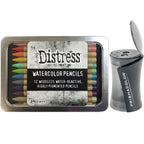 Tim Holtz Distress Watercolor Pencils Set 2 And Pencil Sharpener Bundle