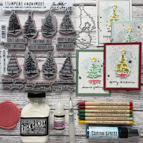 Tim Holtz Distress Watercolor Pencils Set 2 And Pencil Sharpener Bundle Holiday Cards | color-code:ALT15