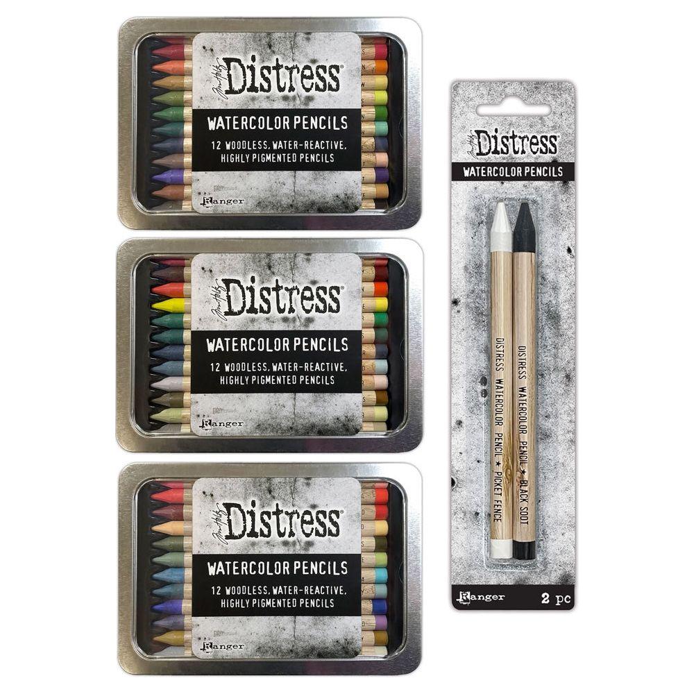Tim Holtz Distress Watercolor Pencils Sets 4, 5, 6 And 2 Pack Bundle Ranger
