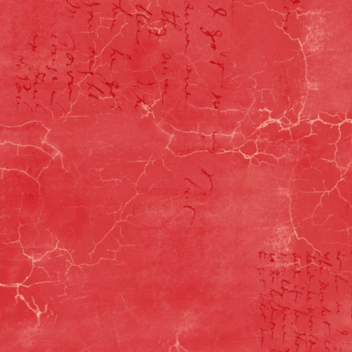 Tim Holtz Eclectic Elements Fabric By The Yard Cracked Shadow Jasper bright red lightning cracks script
