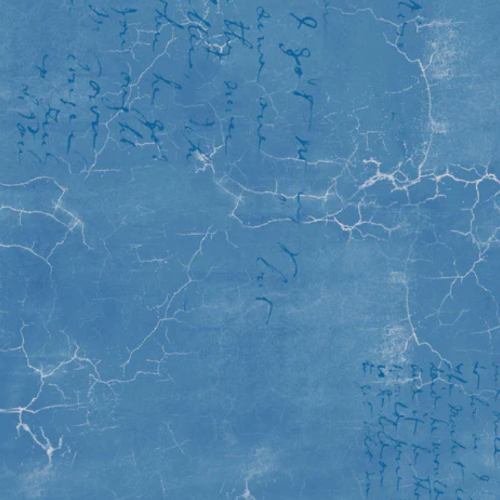Tim Holtz Eclectic Elements Fabric By The Yard Cracked Shadow Moonstone light blue script lightning crack