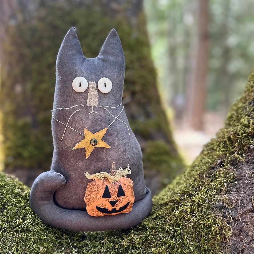 Tim Holtz Eclectic Elements Fabric By The Yard Provisions 2 Onyx CLOTH Richele Christensen Halloween Cat