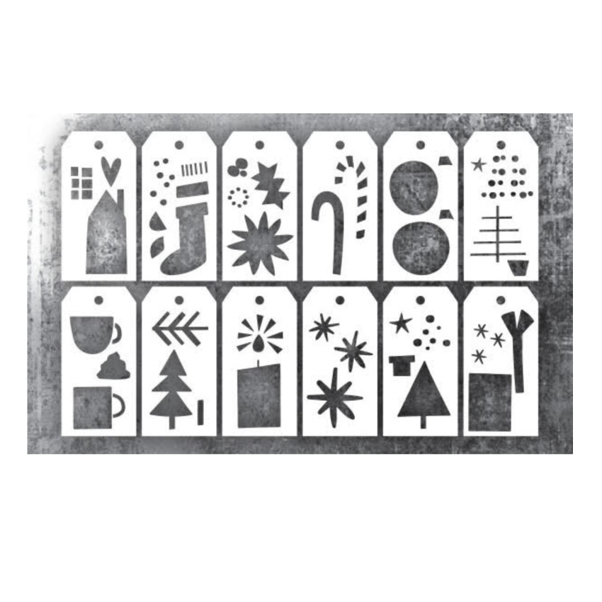Tim Holtz Element Stencils Festive Art est005 image 1