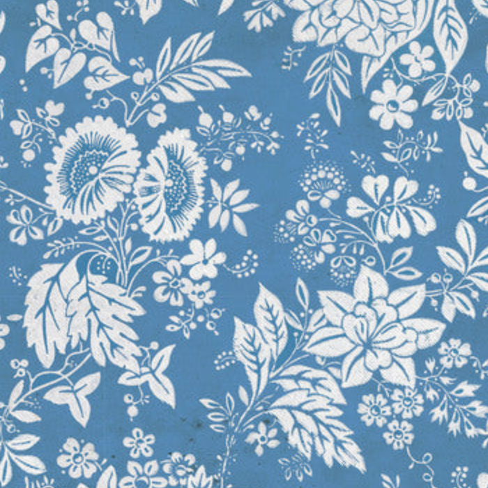 Tim Holtz Fabric By The Yard Blue Tapestry pwth287 Eclectic Elements Palette close