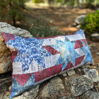 Tim Holtz Fabric By The Yard Blue Vintage Canvas Cloth ccth029 Eclectic Elements Stars and Stripes Pillow Richele Christensen | color-code:ALT01