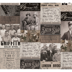 Tim Holtz Fabric By The Yard Charcoal Collage pwth310 Eclectic Elements Palette close