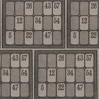 Tim Holtz Fabric By The Yard Charcoal Numbers pwth316 Eclectic Elements Palette close