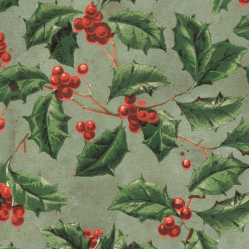 Tim Holtz Fabric By The Yard Christmas Holly pwth337 Eclectic Elements Palette close