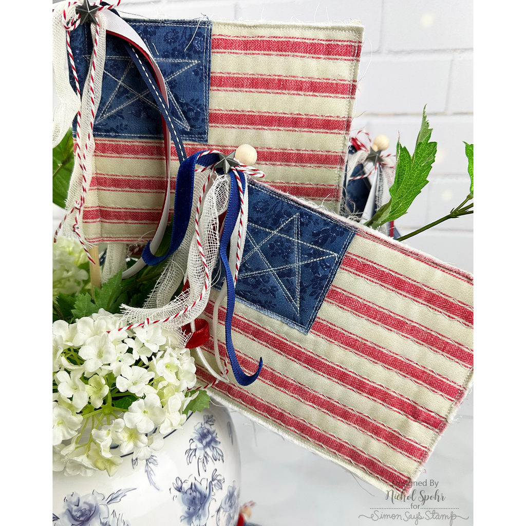 Tim Holtz Fabric By The Yard Christmas Linen Stripe pwth339 Eclectic Elements Palette CLOTH Patriotic Fabric Flags Nichol Spohr