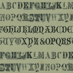  Tim Holtz Fabric By The Yard Green Typography pwth264 Eclectic Elements Palette alphabet numbers