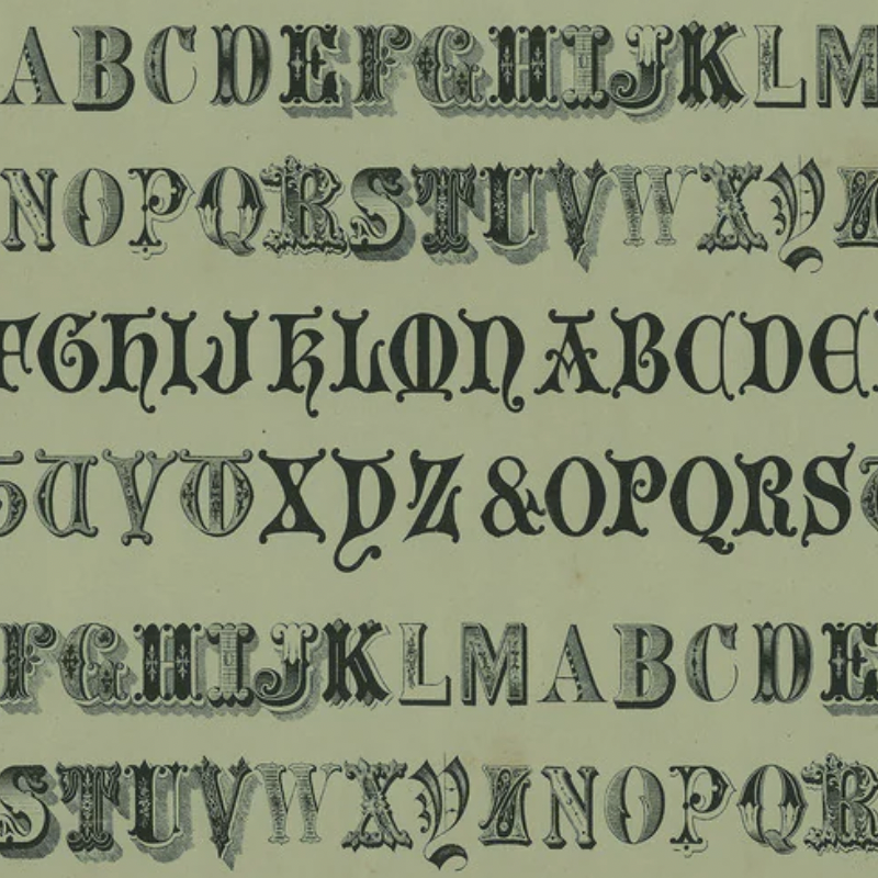  Tim Holtz Fabric By The Yard Green Typography pwth264 Eclectic Elements Palette alphabet numbers