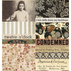 Tim Holtz Fabric By The Yard Halloween Collage pwth330 Eclectic Elements Palette close
