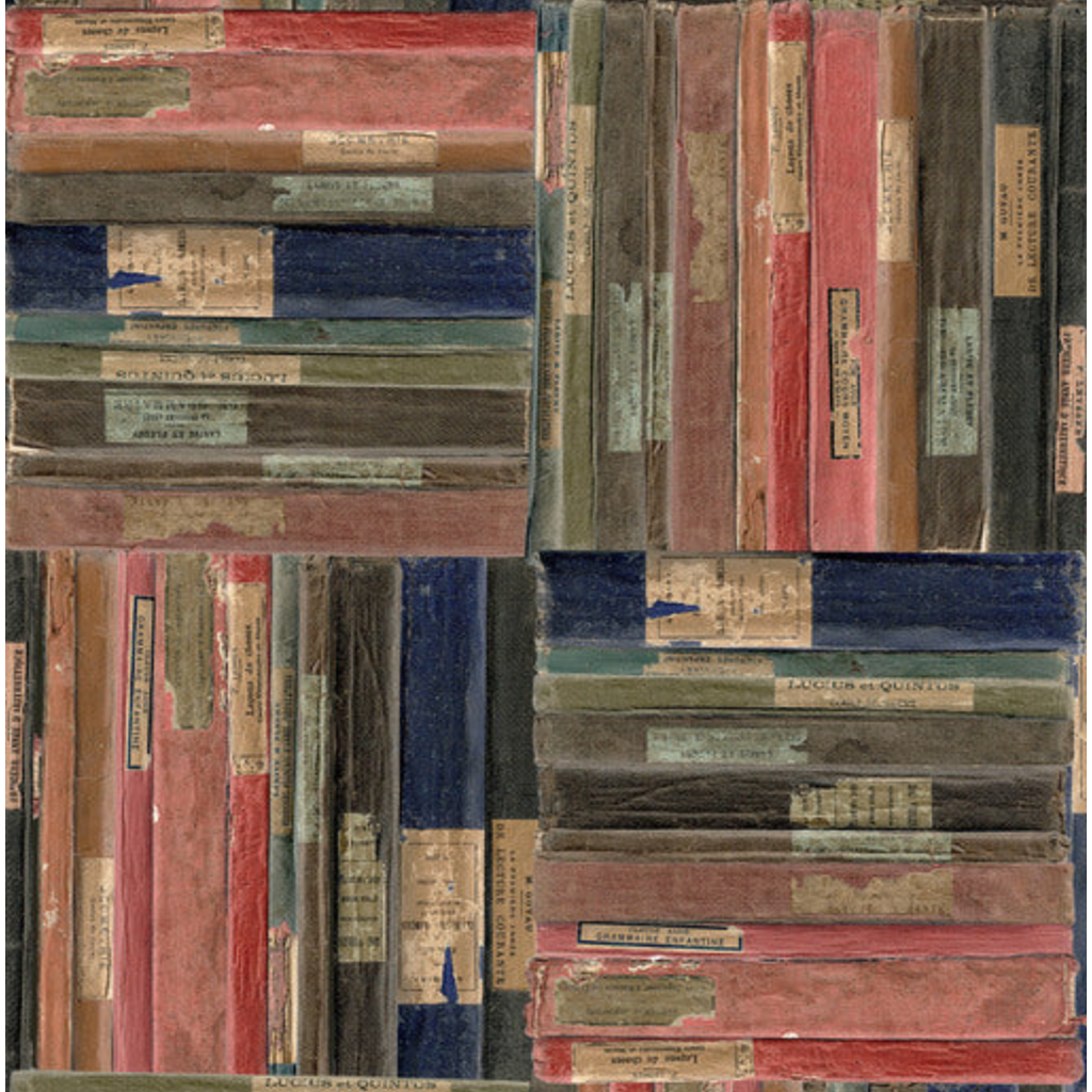Tim Holtz Fabric By The Yard Multi Bookshop pwth326 Eclectic Elements Palette close