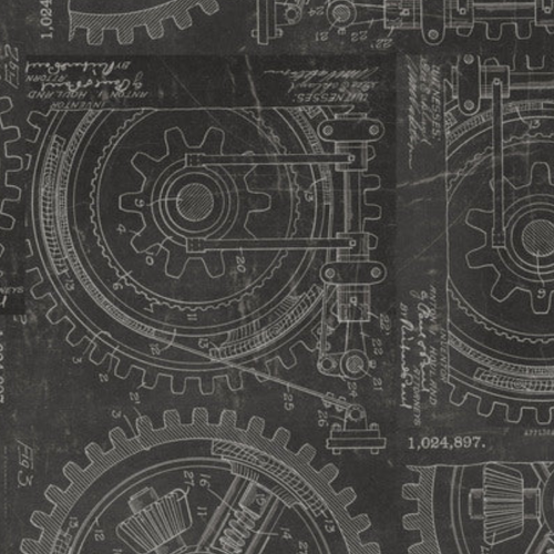 Tim Holtz Fabric By The Yard Neutral Gears pwth255 Eclectic Elements Palette close