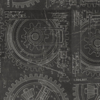 Tim Holtz Fabric By The Yard Neutral Gears pwth255 Eclectic Elements Palette close