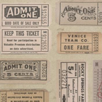 Tim Holtz Fabric By The Yard Neutral Tickets pwth252 Eclectic Elements Palette close
