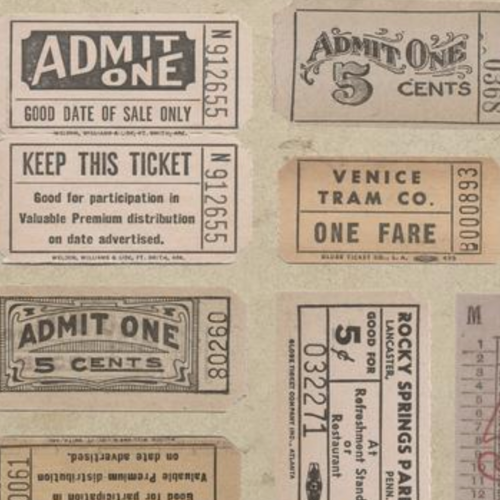 Tim Holtz Fabric By The Yard Neutral Tickets pwth252 Eclectic Elements Palette close