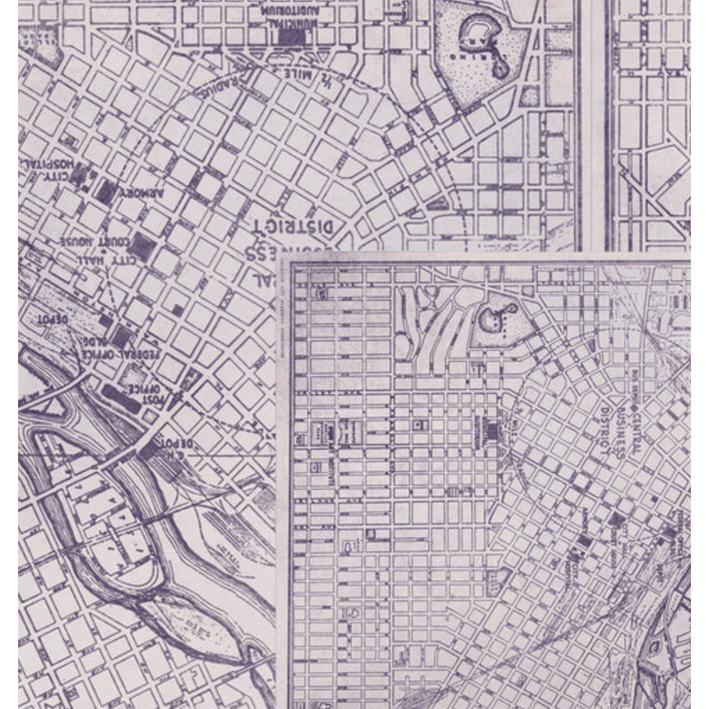 Tim Holtz Fabric By The Yard Purple Map pwth303 Eclectic Elements Palette close