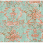 Tim Holtz Fabric By The Yard Teal Wallpaper pwth277 Eclectic Elements Palette close