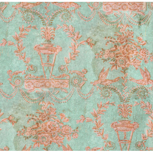 Tim Holtz Fabric By The Yard Teal Wallpaper pwth277 Eclectic Elements Palette close