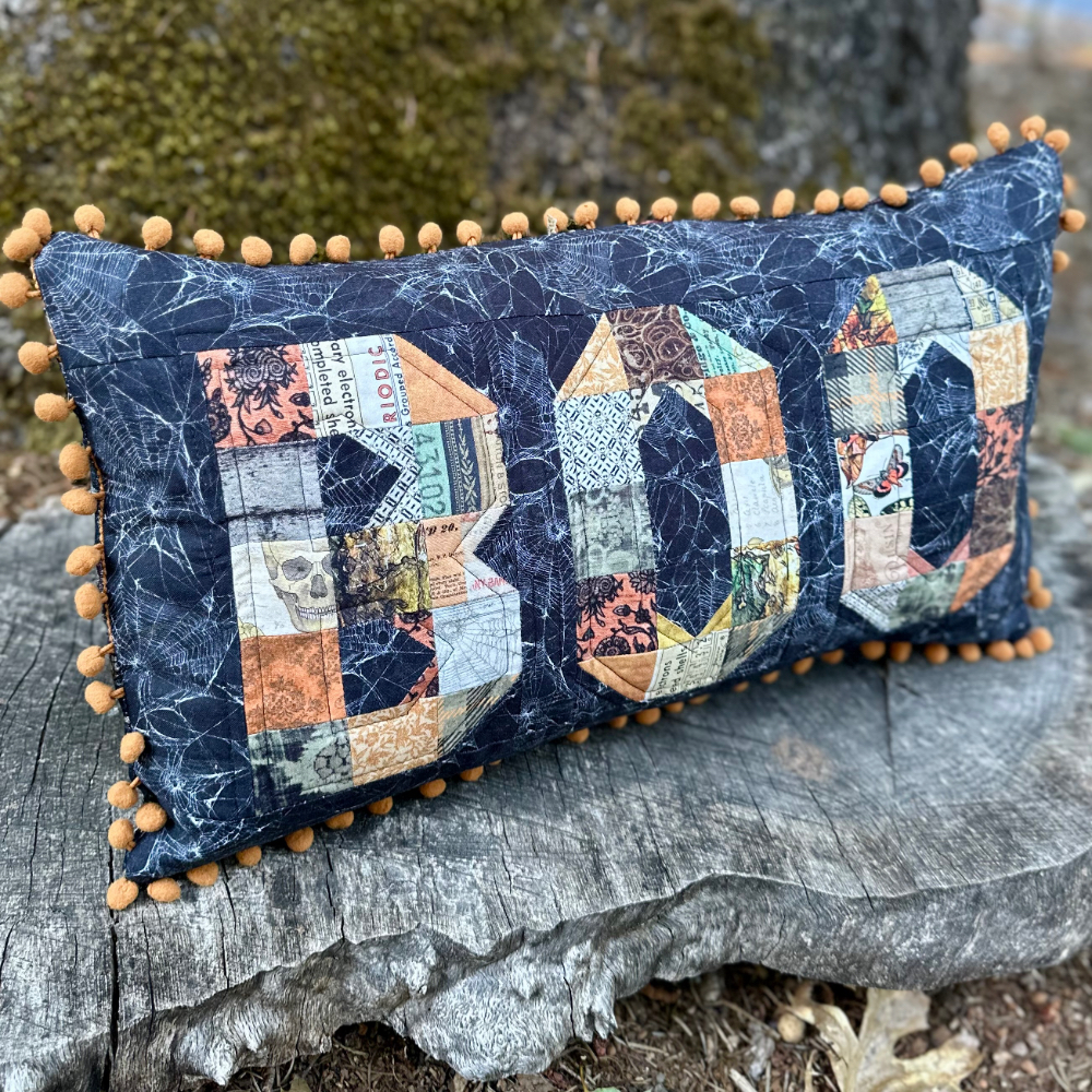 Tim Holtz Fabric Palette Canvas Cloth Seasonal Bundle of 6 Fat Quarters Richele Christensen Boo Halloween Pillow | color-code:ALT01