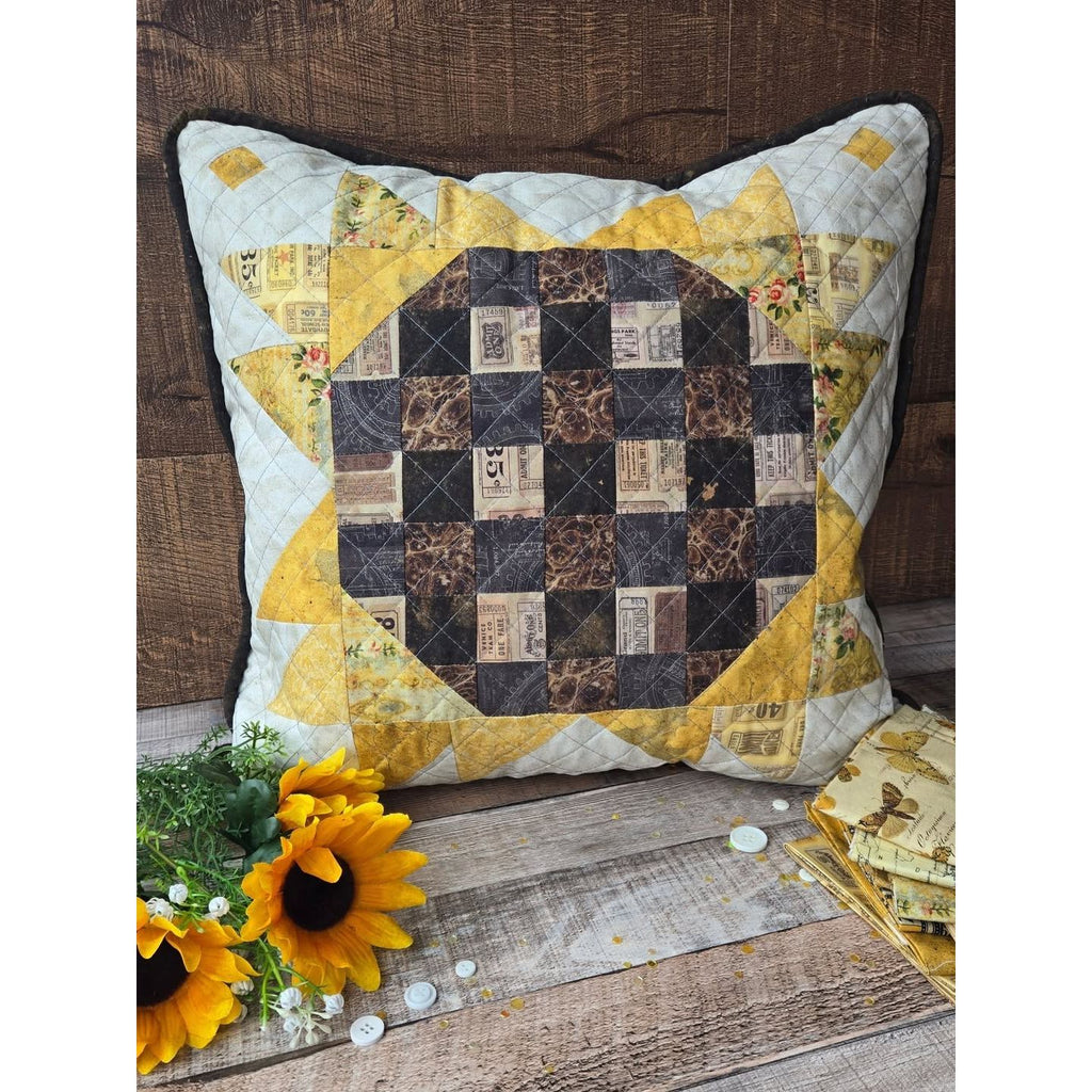 Tim Holtz Fabric Palette Neutral Bundle of 10 Fat Quarters Sunflower Pillow Kulbir Kirkland