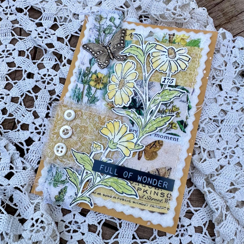 Tim Holtz Fabric Palette Yellow Bundle of 10 Fat Quarters Full of Wonder Card Richele Christensen | color-code:ALT03