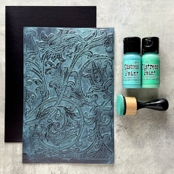 Tim Holtz Flip Top Distress Paint Cracked Pistachio Ranger TDF50179 Ornate Floral | color-code:ALT02