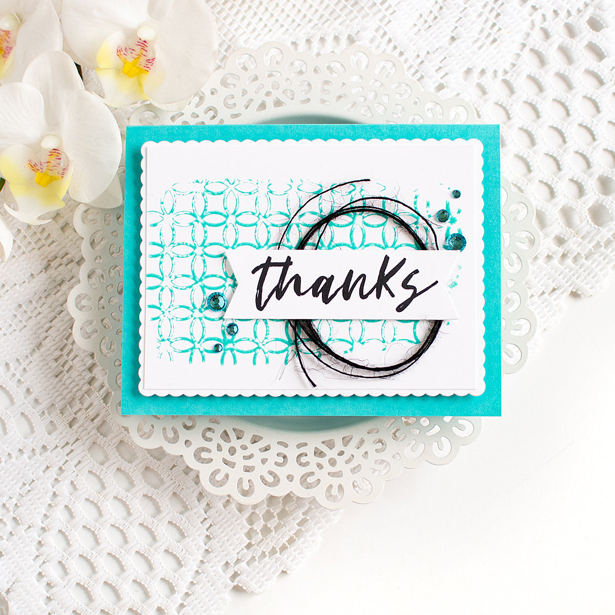 Tim Holtz Flip Top Distress Paint Salvaged Patina Ranger tdf72775 Monochromatic Thanks Card | color-code:ALT05