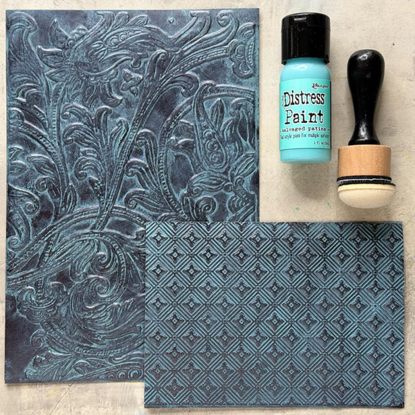 Tim Holtz Flip Top Distress Paint Salvaged Patina Ranger tdf72775 Tutorial Series | color-code:ALT08