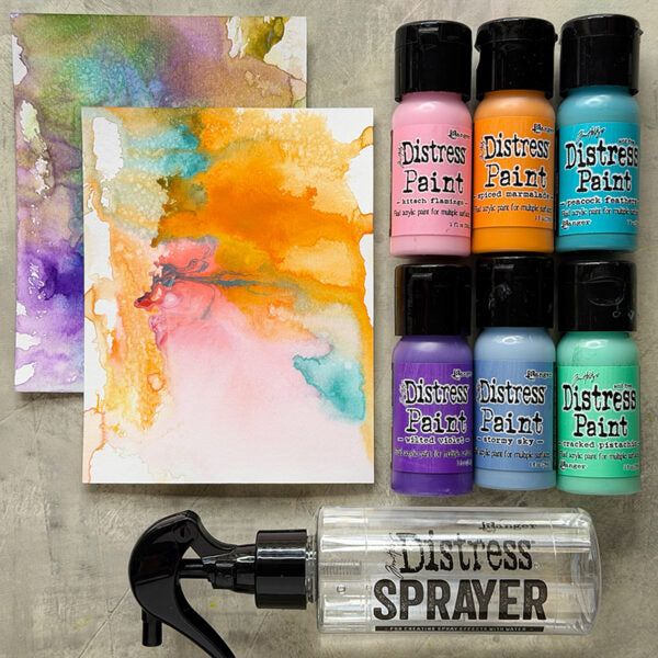 Tim Holtz Flip Top Distress Paint Spiced Marmalade Ranger TDF53279 Marbling Technique | color-code:ALT01