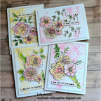 Tim Holtz Floral Elements Stamps with Simon Says Stamp Dies Bundle setfe26 Soft Blushy Card Set Kath Stewart | color-code:ALT10