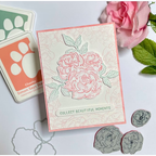 Tim Holtz Floral Elements Stamps with Simon Says Stamp Dies Bundle setfe26 Soft Pink Flowers Card Barb Engler | color-code:ALT05