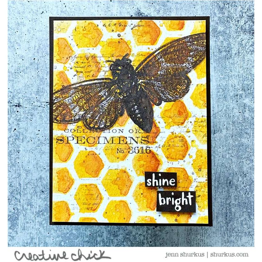 Tim Holtz Layering Stencil Brush Hex THS166 bee