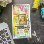 Tim Holtz Layering Stencil Bubble ths002 pink hearts