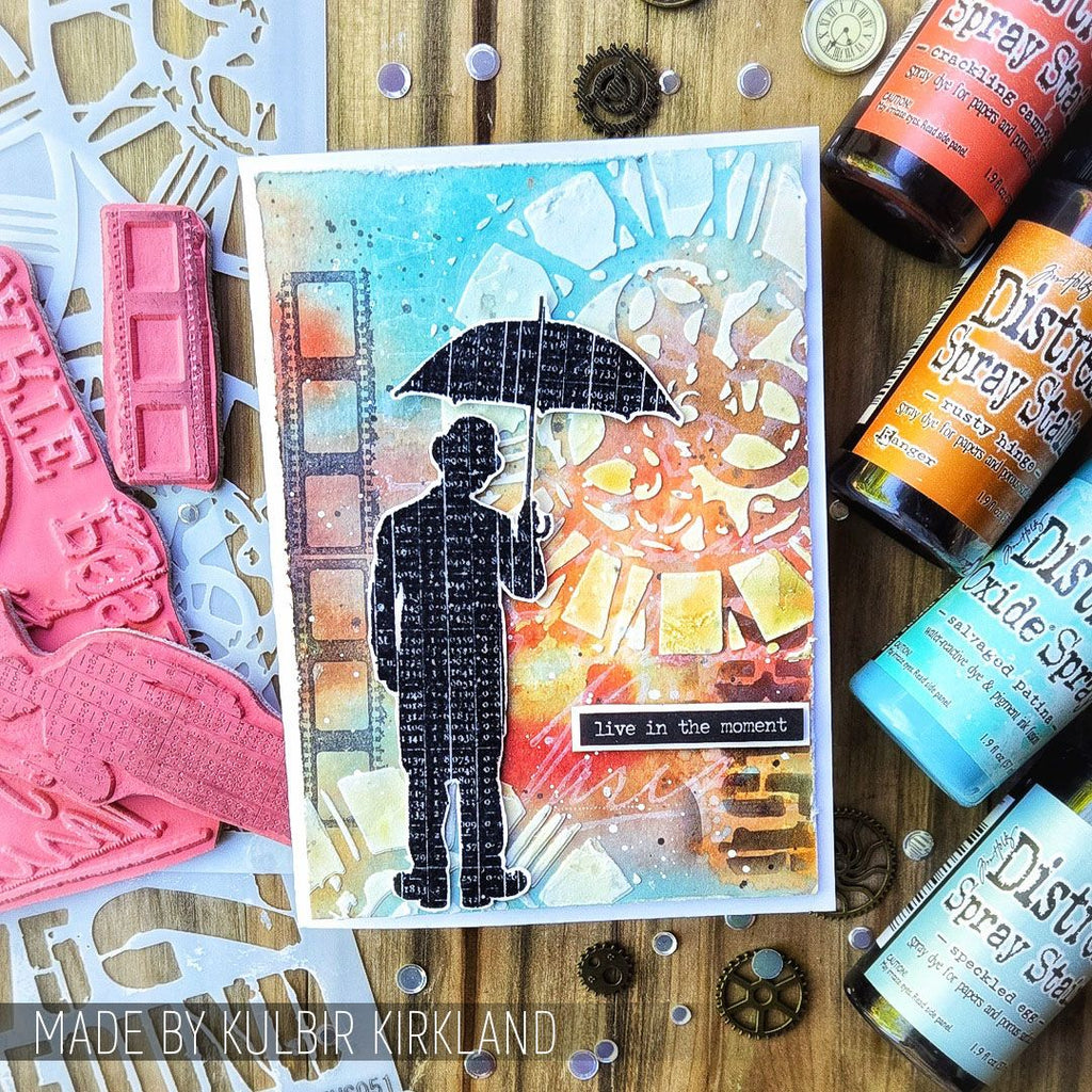 Tim Holtz Layering Stencil CLOCKWORK THS013 live