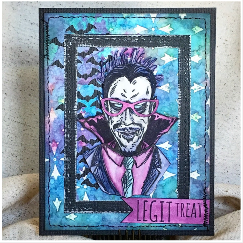 Tim Holtz Layering Stencil CROSSED THS090 vampire